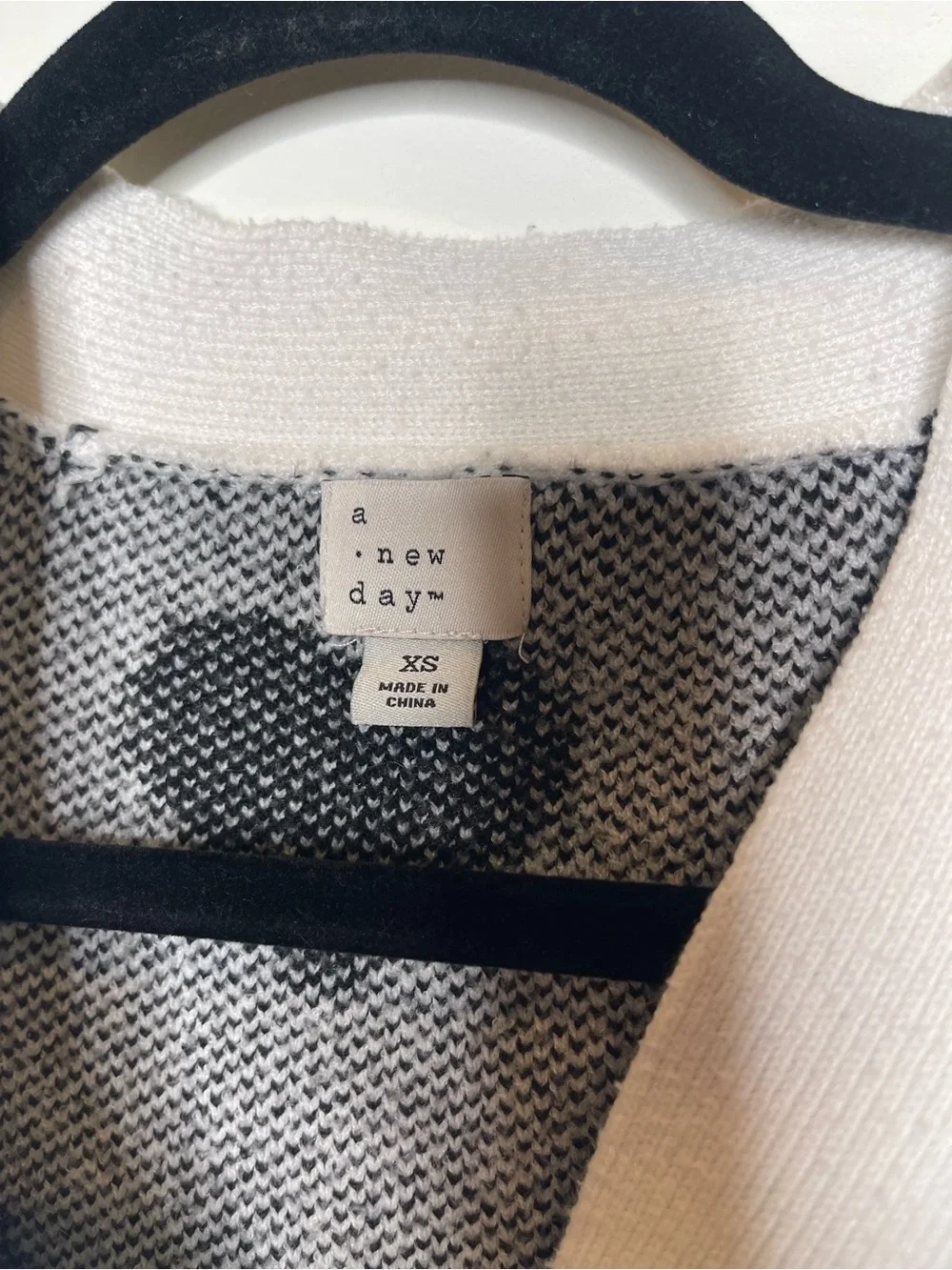 A New Day Black White Heart Button Cardigan Sweater XS